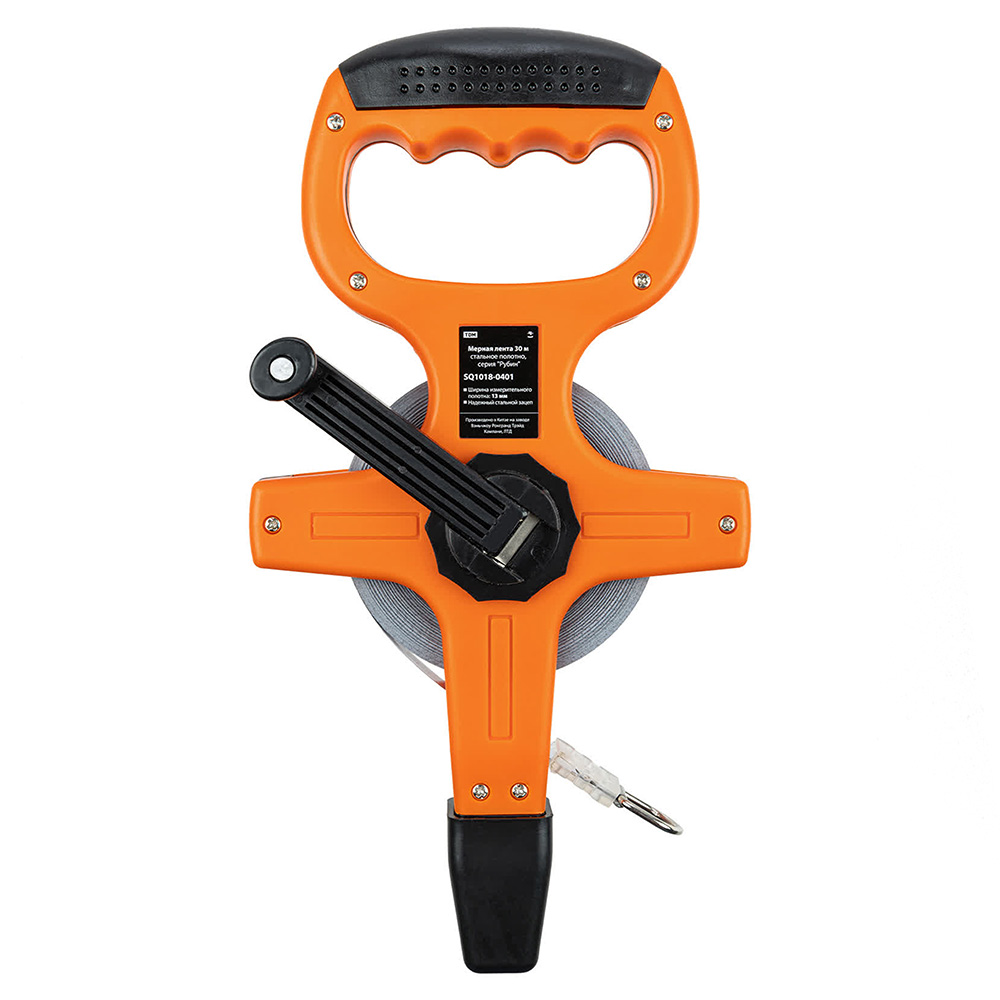 Фото Мерная лента, 30 м х 13 мм, стальное полотно, открытый корпус, штык для фиксации "Рубин" TDM {SQ1018-0401}