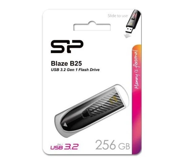 Фото Флеш накопитель 256Gb Silicon Power Blaze B25, USB 3.2, Черный {SP256GBUF3B25V1K} (4)