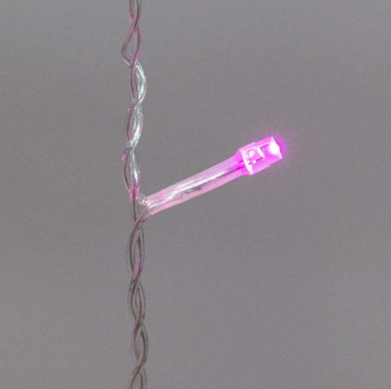 Фото Гирлянда Светодиодный Дождь 3х2 м, свечение с динамикой, прозрачный провод, 230 В, цвет розовый {235-097} (2)