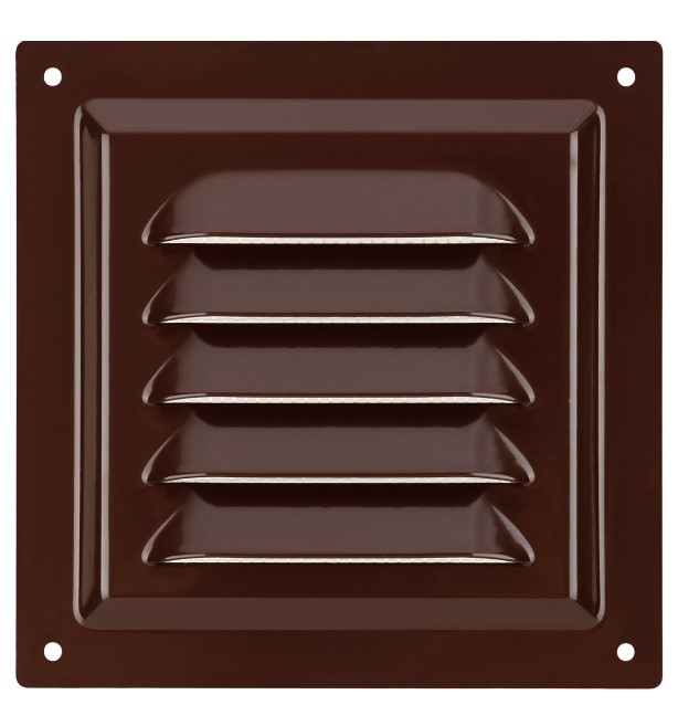 Фото Решетка металлическая 125х125, коричневая, с покрытием полимерной эмалью, TDM {SQ1807-0706} (2)