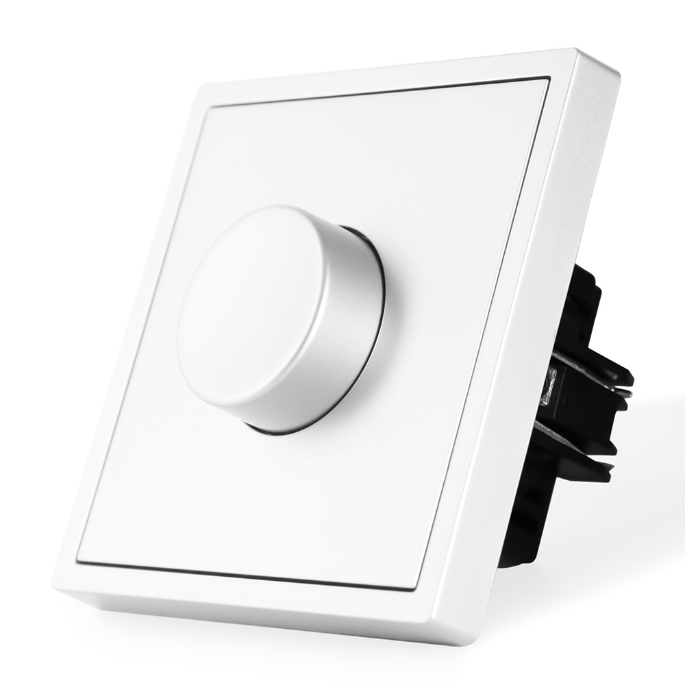 Фото Диммер белый, механический поворотный, с тонкой пластиковой рамкой Vell {WH-1D-Grand}