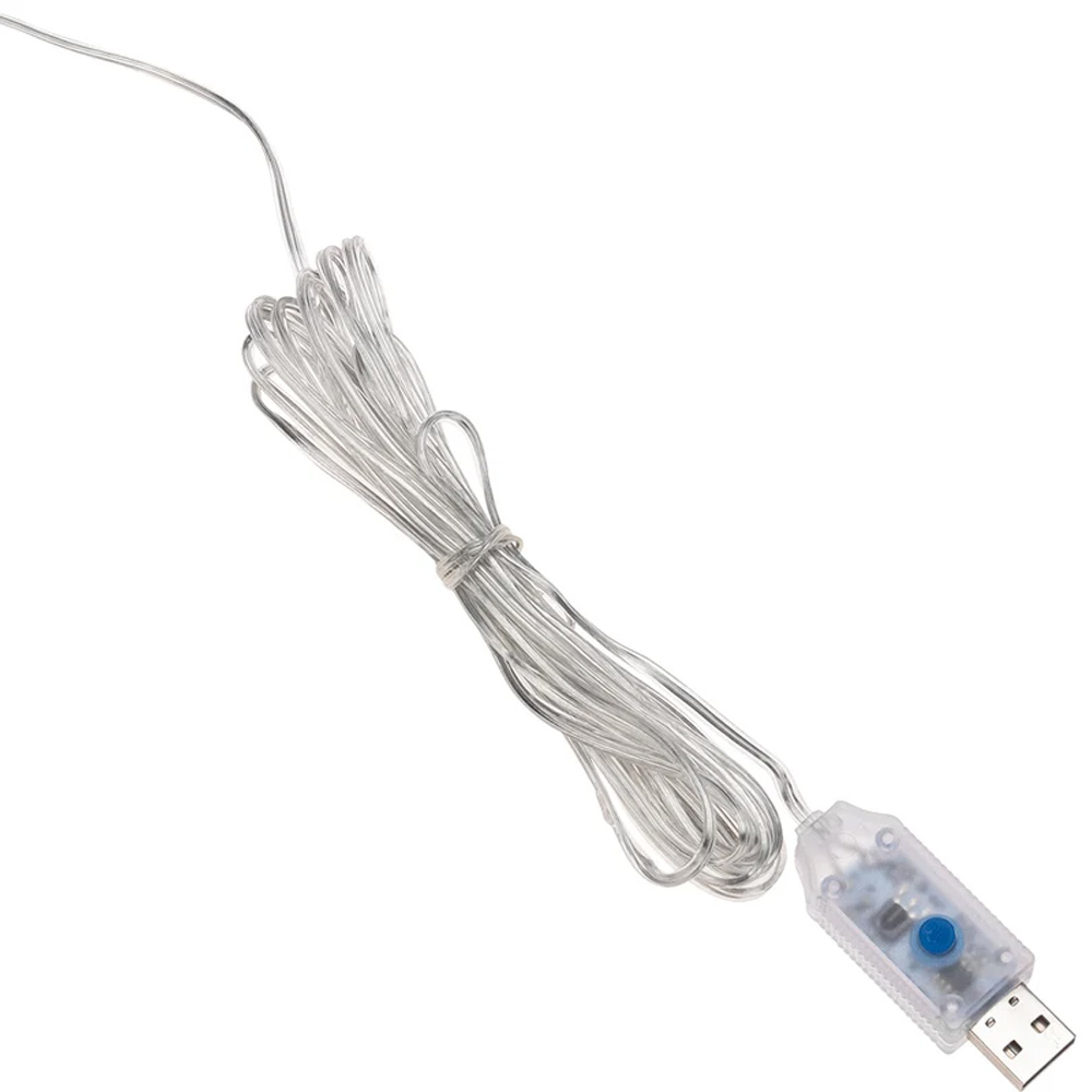 Фото Гирлянда Светодиодный дождь из росы 3х3 м, белый, USB + пульт управления NEON-NIGHT {315-985} (7)