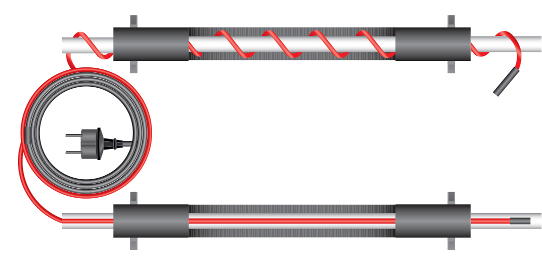 Фото Греющий саморегулирующийся кабель на трубу Rexant Extra Line 25MSR-PB 15M (15м/375Вт) {51-0646} (5)