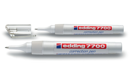 Фото Корректирующий карандаш Edding белый, 1-2 мм, мягкий корпус (блистер) {E-7700#B} (1)