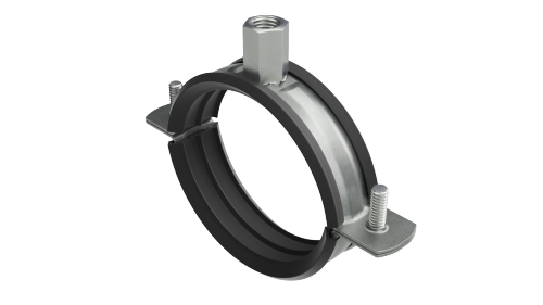 Фото Хомут для средних нагрузок с изоляцией с гайкой М8 для труб d1 1/2дюйм DKC BHM21112