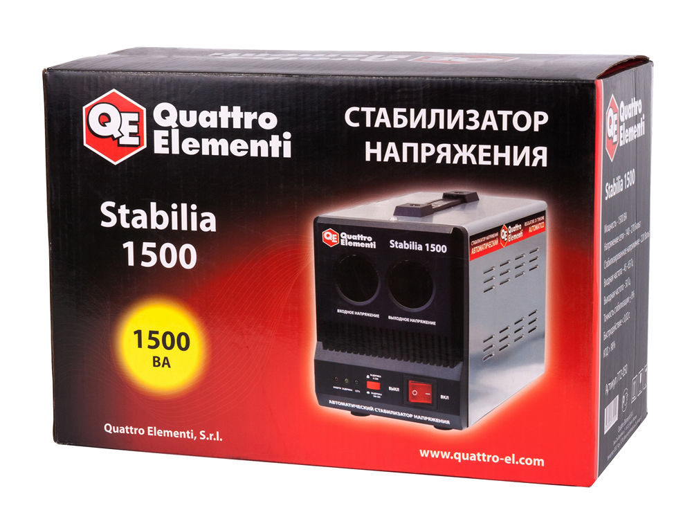 Фото Стабилизатор напряжения Quattro Elementi Stabilia 1500 (1500 ВА, 140-270 В, 3,9 кг) {772-050} (4)