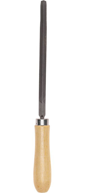 Фото Напильник треугольный KRANZ 150 мм, деревянная ручка {KR-12-4121} (1)