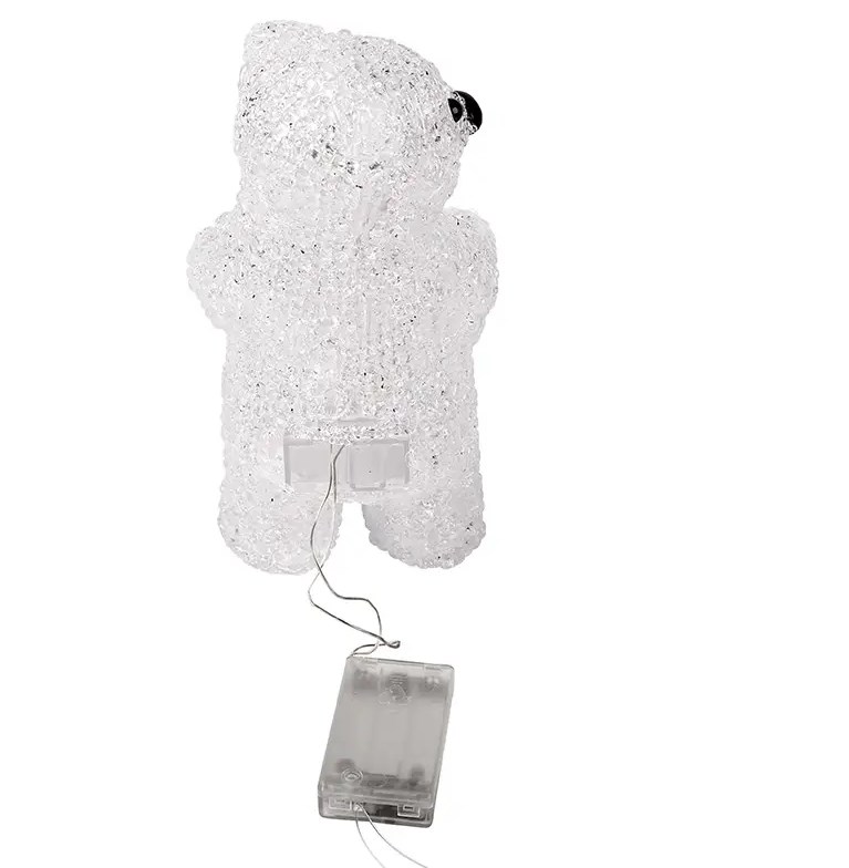 Фото Акриловая светодиодная фигура "Медвежонок" 12х22х13 см, 4,5 В, 3 батарейки AAA (не входят в комплект) {513-311} (1)