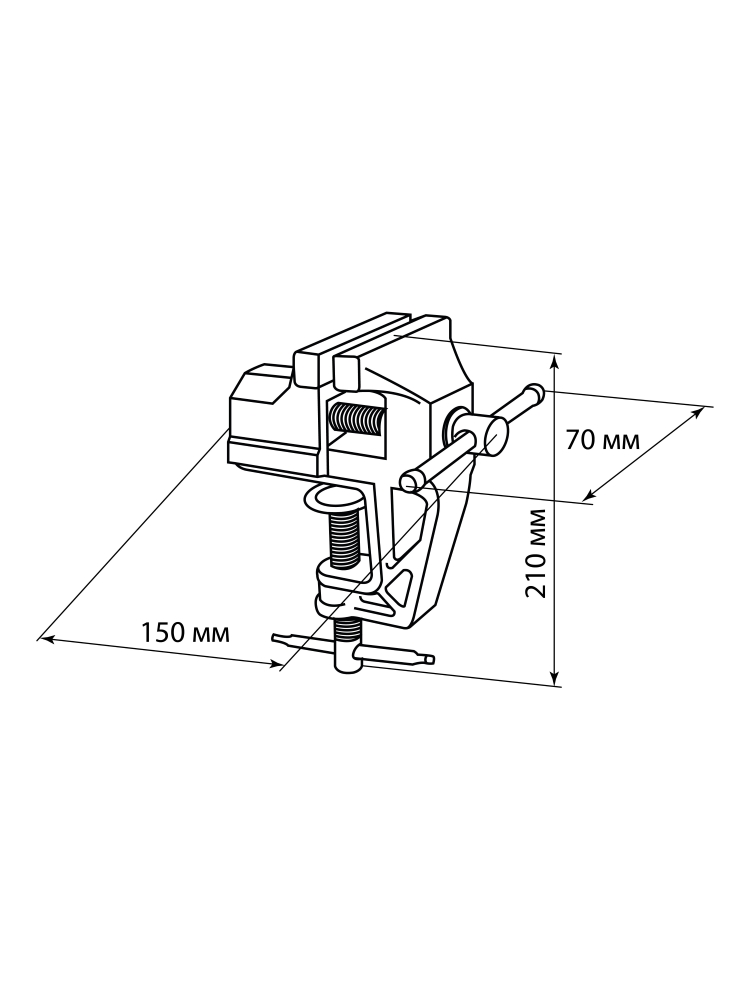 Фото Тиски настольные, 60 мм, "Гранит", TDM {SQ1026-0106} (7)