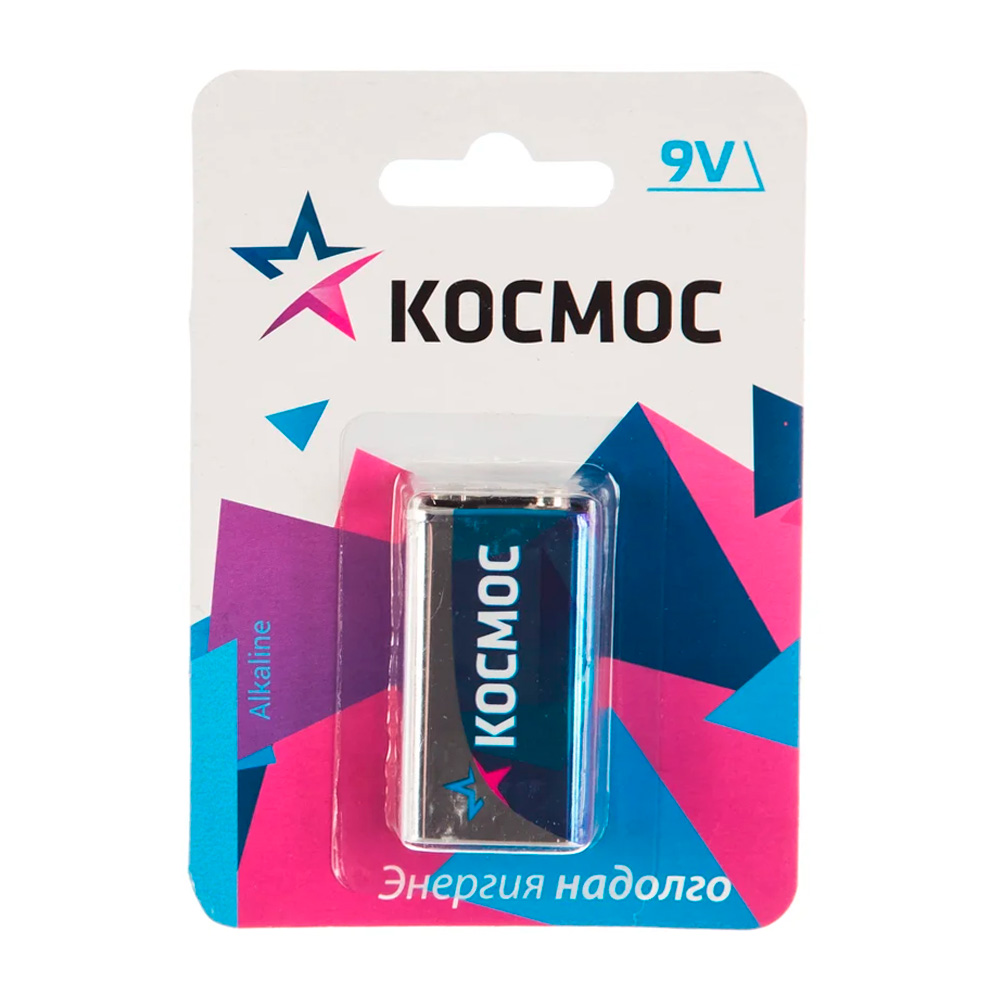 Фото Элемент питания алкалиновый "крона" LR 6LR61 Максимум BP-1 (блист.1шт) Космос KOC6LR61MAX1BL