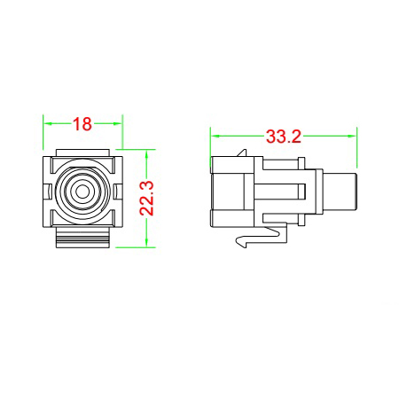 Фото Вставка формата Keystone Jack с проходным адаптером RCA (синий), D type, ROHS, белая KJ1-RCA/BL-D-WH Hyperline {247016} (5)