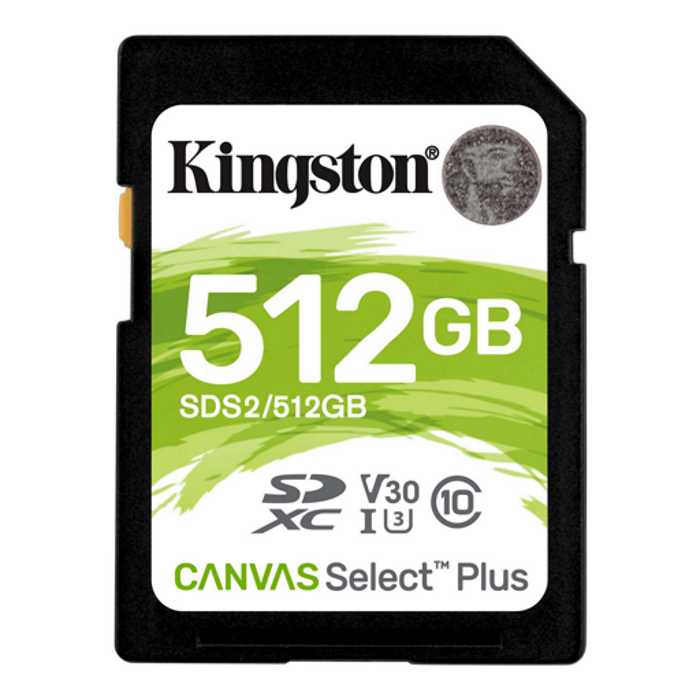 Фото Флеш карта SD 512GB Kingston SDXC Class 10 UHS-I U3 V30 Canvas Select Plus 100Mb/s {SDS2/512GB}