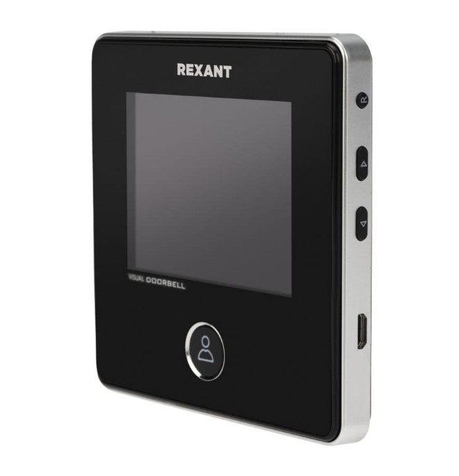Фото Видеоглазок дверной Rexant (DV-113) с цветным LCD-дисплеем 2.8" с функцией звонка и записи фото, встроенный аккумулятор {45-1113} (4)