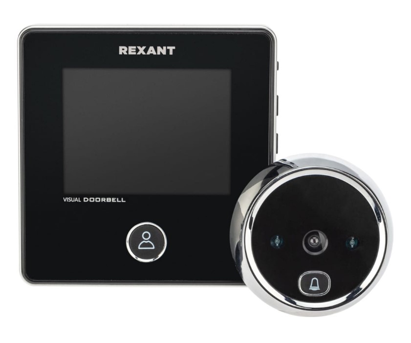 Фото Видеоглазок дверной Rexant (DV-113) с цветным LCD-дисплеем 2.8" с функцией звонка и записи фото, встроенный аккумулятор {45-1113}