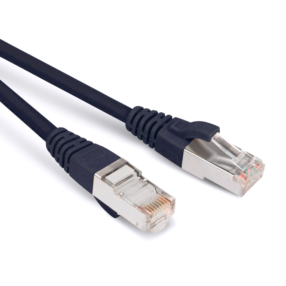 Фото Патч-корд PC-LPM-STP-RJ45-RJ45-C5e-5M-LSZH-BK FTP экран. кат 5e 5м черн. Hyperline {30965}