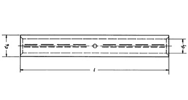 Фото Медная нелуженая гильза Klauke 10 мм² для соединений с полной осевой нагрузкой, с разметкой мест опрессовки {klk182R} (1)