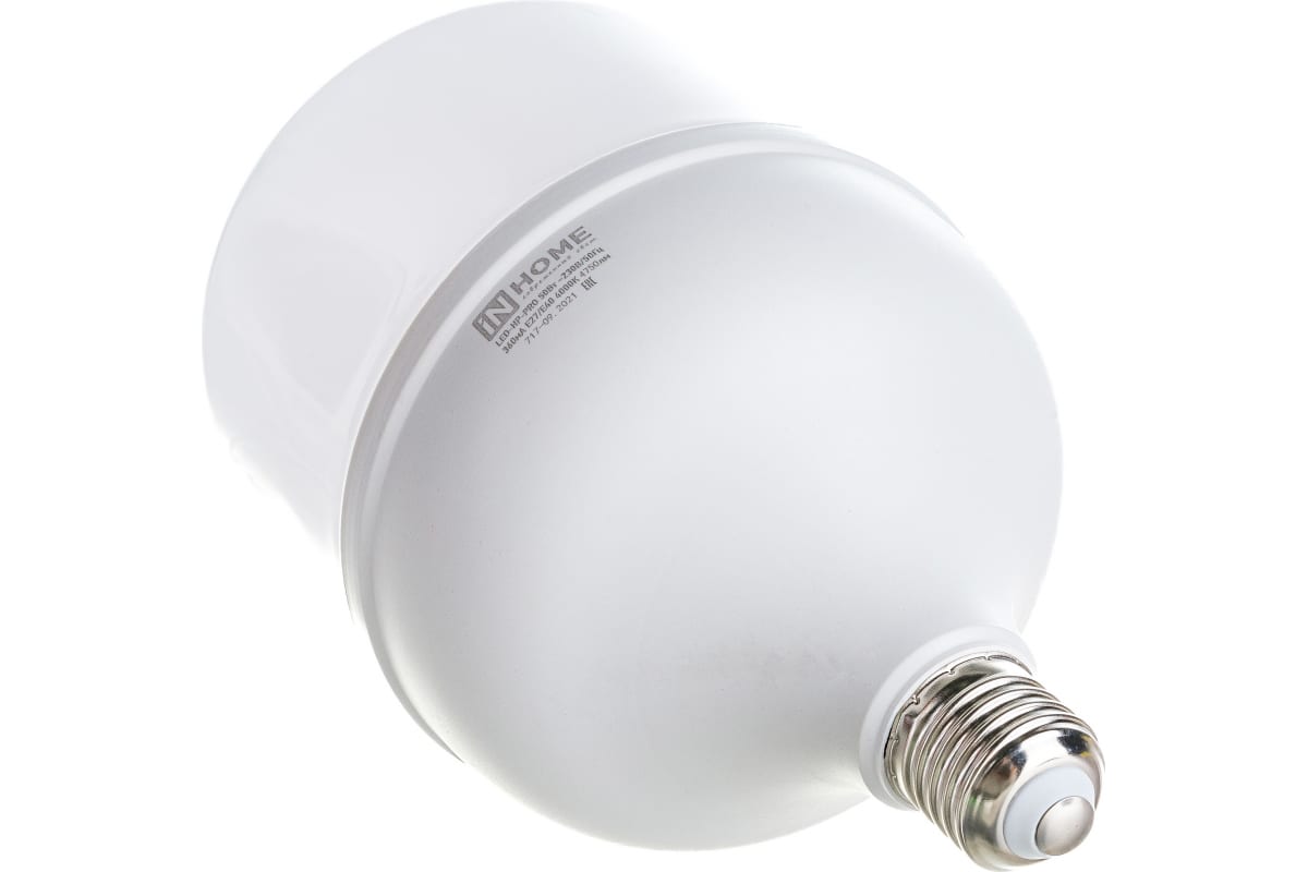 Фото Лампа светодиодная LED-HP-PRO 50Вт 230В Е27 с адаптером E40 4000К 4500Лм IN HOME {4690612031118} (5)