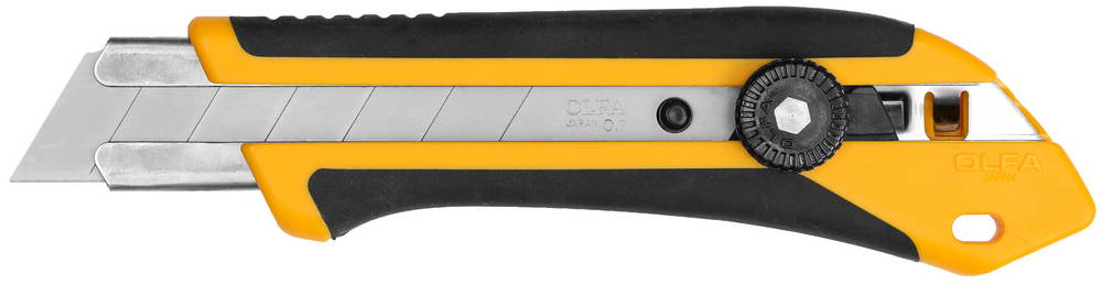 Фото Нож OLFA с выдвижным лезвием, двухкомпонентный корпус, трещоточный фиксатор, 25мм {OL-XH-1}