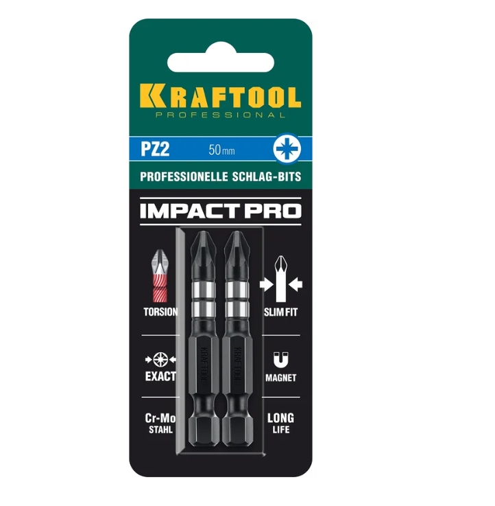 Фото Ударные биты KRAFTOOL Impact PZ 2, 50 мм, 2 шт {26193-2-50-S2} (2)