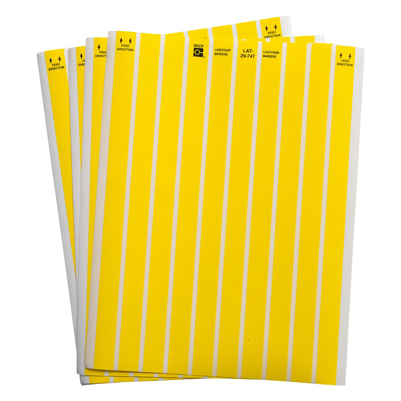 Фото Самоклеящиеся этикетки Brady ELAT-28-747-YL на листах А4, 210 х 297 мм, желтые (25 листов) {brd29863}