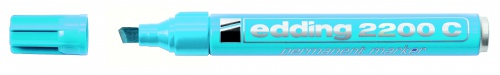 Фото Перманентный маркер Edding, заправляемый, клиновидный наконечник, 1-5 мм, голубой {E-2200C#10}