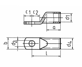 Фото Наконечник ТМЛ облегченный стандарт Klauke с узкой контактной площадкой, сечение 240 мм² под болт М10 {klk12SG10} (1)