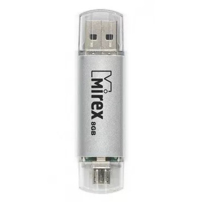 Фото Флеш накопитель 8GB Mirex Smart, OTG, USB 2.0/MicroUSB, серебро {13600-DCFSSM08}