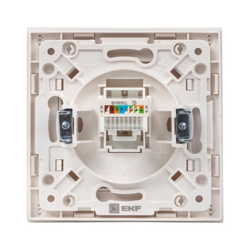 Фото Розетка компьютерная 1-м Стокгольм RJ45 механизм бел. PROxima EKF EYK01-035-10 (6)