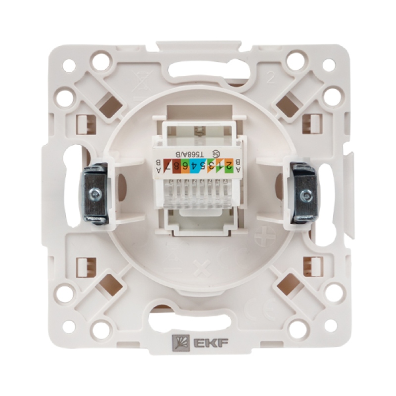 Фото Розетка компьютерная 1-м Стокгольм RJ45 механизм бел. PROxima EKF EYK01-035-10 (8)