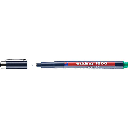 Фото Капиллярная ручка-фломастер Edding для черчения, круглый наконечник, 0,5 мм, красный {E-1800-0.5#2}