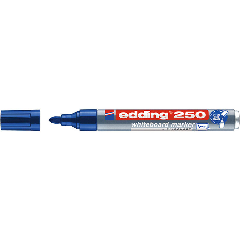 Фото Маркер для белых досок Edding Cap-off, круглый наконечник, 1,5-3 мм, синий {E-250#3}