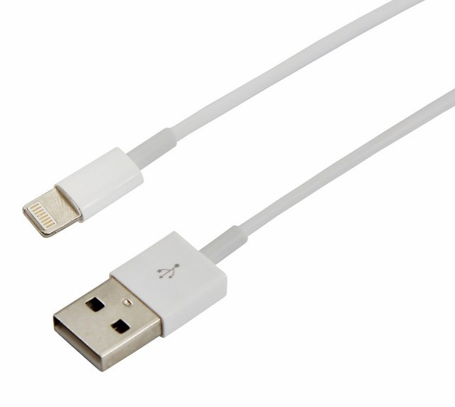 Фото USB кабель для iPhone 5/6/7 моделей шнур 1 м белый REXANT {18-1121}