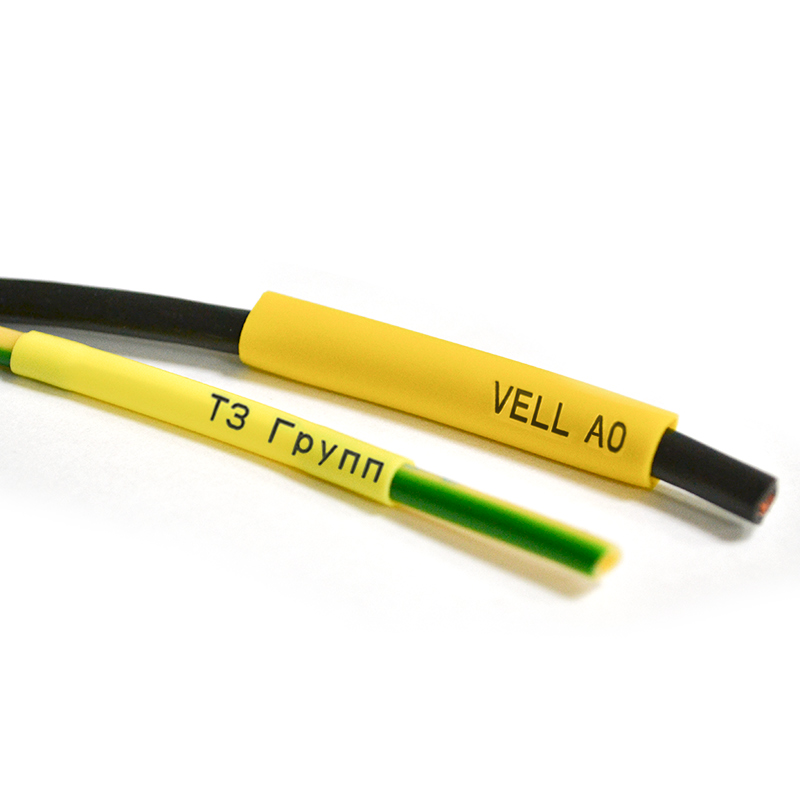 Фото Трубка ПВХ круглая Vell YO-025 для маркировки проводов, Ø 2.5 мм, 200 метров, желтая, премиум материал (самозатухающаяся) {378036} (1)