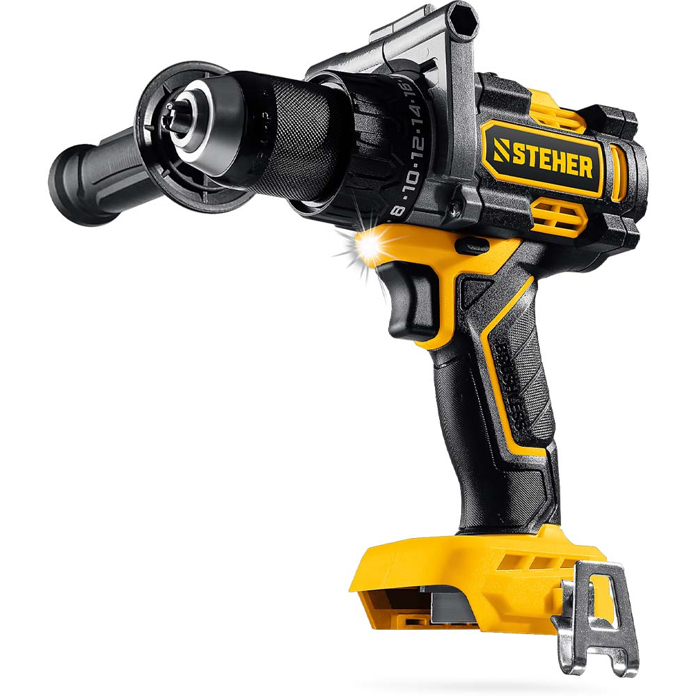 Фото Бесщеточная дрель-шуруповерт, 165 Н·м, без АКБ {LMS}, 20 В, STEHER {CB-165}