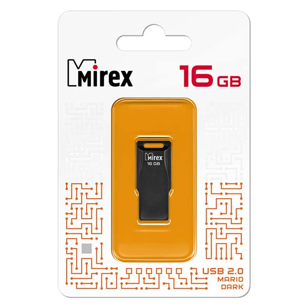 Фото Флеш накопитель 16GB Mirex Mario, USB 2.0, Черный {13600-FMUMAD16}