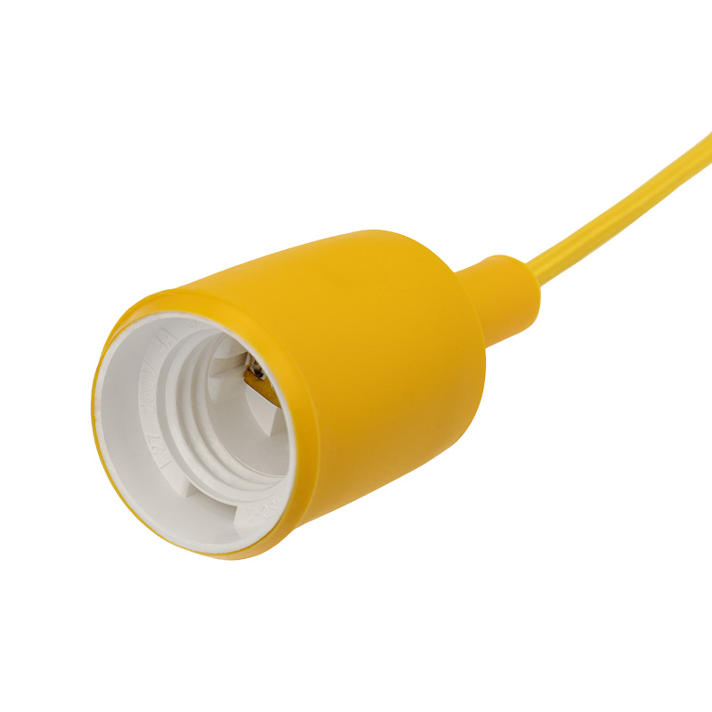 Фото Патрон Rexant, Е27 силиконовый со шнуром 1 м жёлтый {11-8889}