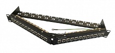 Фото Hyperline PPBL5A-19-48-RM Модульная патч-панель 19", 48 портов, угловая, 2U, для неэкранированных мо {434010} (2)