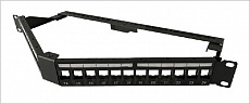 Фото Hyperline PPBL5A-19-48-RM Модульная патч-панель 19", 48 портов, угловая, 2U, для неэкранированных мо {434010}