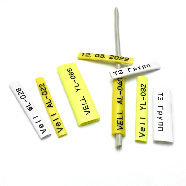 Фото Профиль ПВХ овальный Vell YL-015 для маркировки проводов, Ø 1,5 мм, 200 метров, желтый, аналог Partex PO-01 (самозатухающий) {377999} (1)