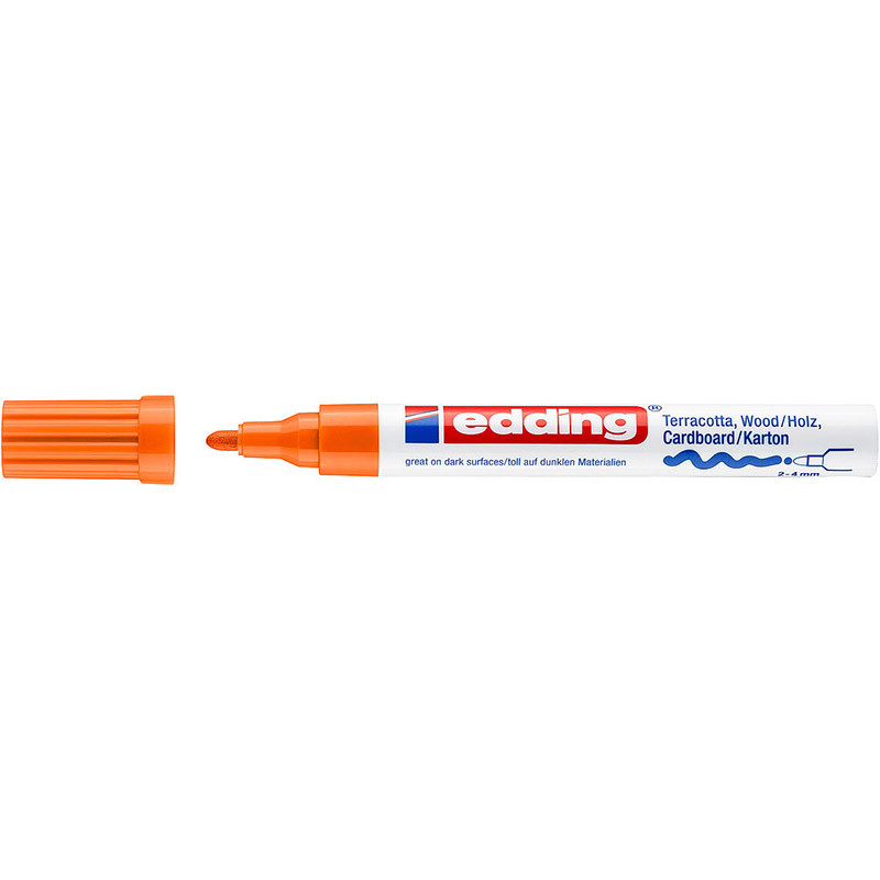 Фото Лаковый матовый маркер Edding E-4000 оранжевый, круглый наконечник 2-4 мм {E-4000#6}