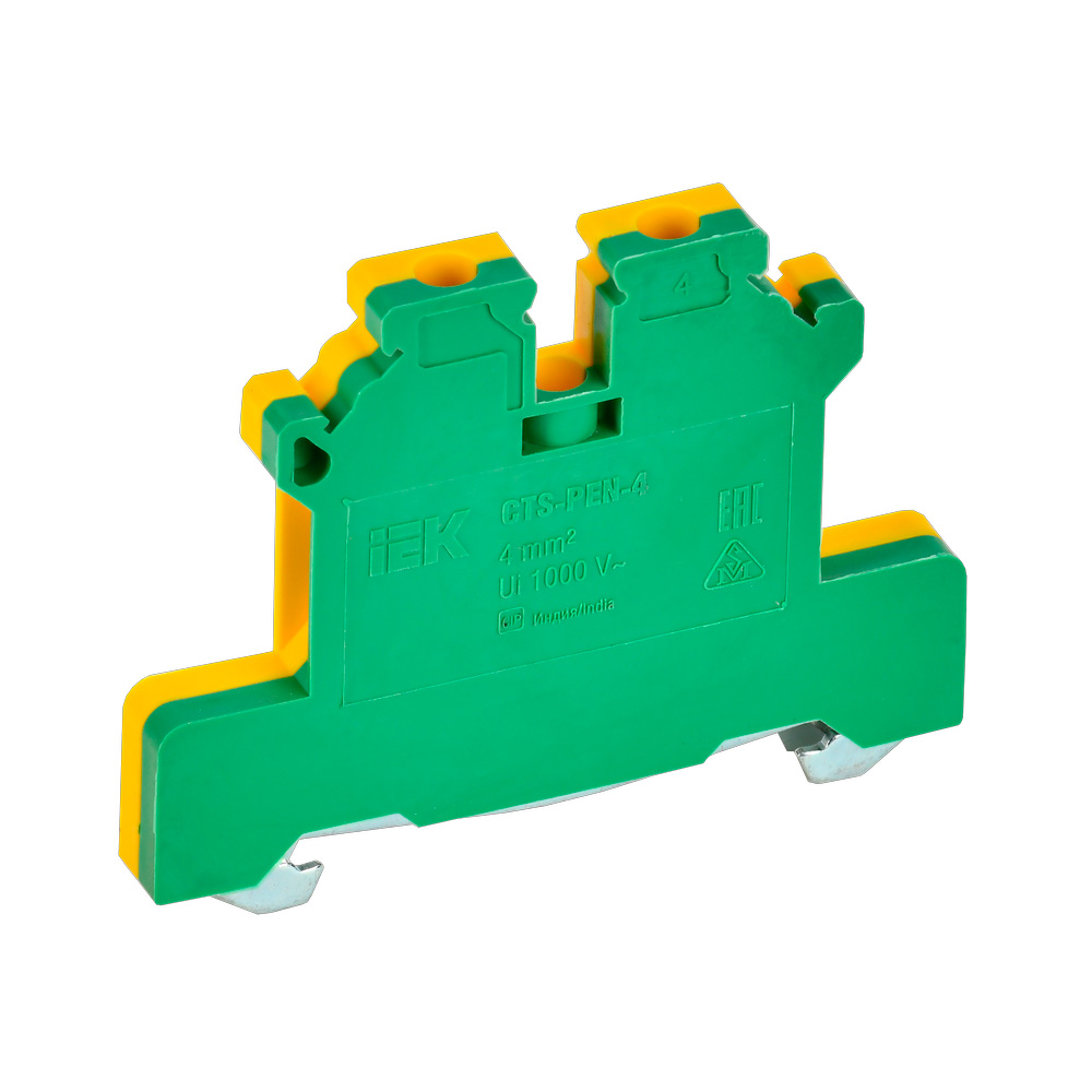Фото Колодка клеммная CTS-PEN ARMAFIX земля 4кв.мм жел./зел. IEK YCT11-00-K52-004