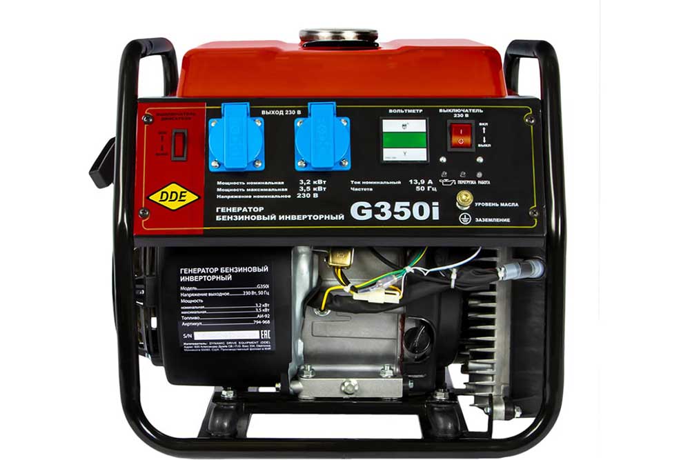 Фото Генератор бензиновый инверторного типа DDE G350i (1ф 3,2/3,5 кВт, бак 5,7 л, дв-ль 7 л.с.) {794-968} (2)
