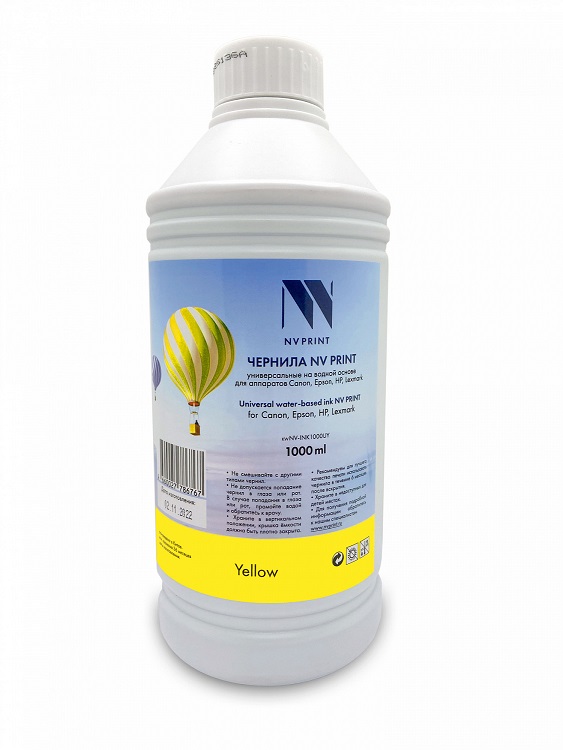 Фото Чернила NVP универсальные на водной основе для Сanon, Epson, НР, Lexmark (1000 ml) Yellow {C6170}