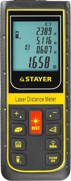 Фото Дальномер PRO-Control лазерный, дальность 100 м, точность 2 мм, серия Professional, STAYER {34959}