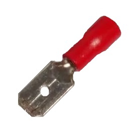 Фото Клемма плоская изолированная Rexant, штекер 6.3 мм, 0.5-1.5 мм² (РПи-п 1.5-(6.3)) красная {08-0313} 1 шт