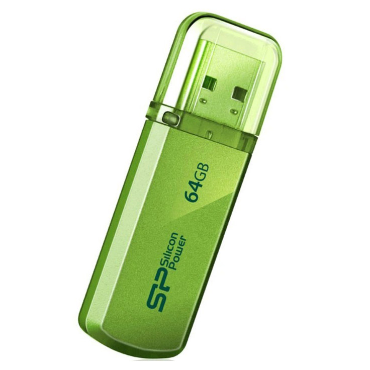 Фото Флеш накопитель 64Gb Silicon Power Helios 101, USB 2.0, Зеленый {SP064GBUF2101V1N}