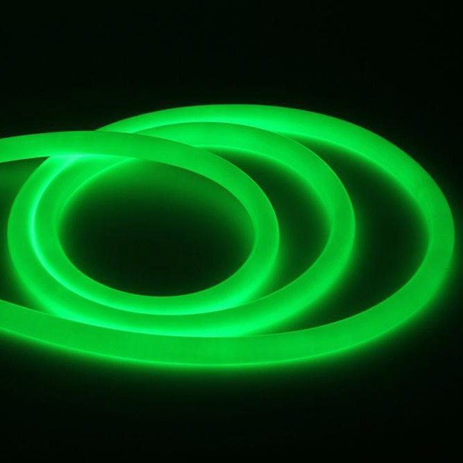 Фото Гибкий неон круглый SMD2835-120 LED/м-220 В-6,5 Вт/м-IP67-зелёный TDM {SQ0331-1523}