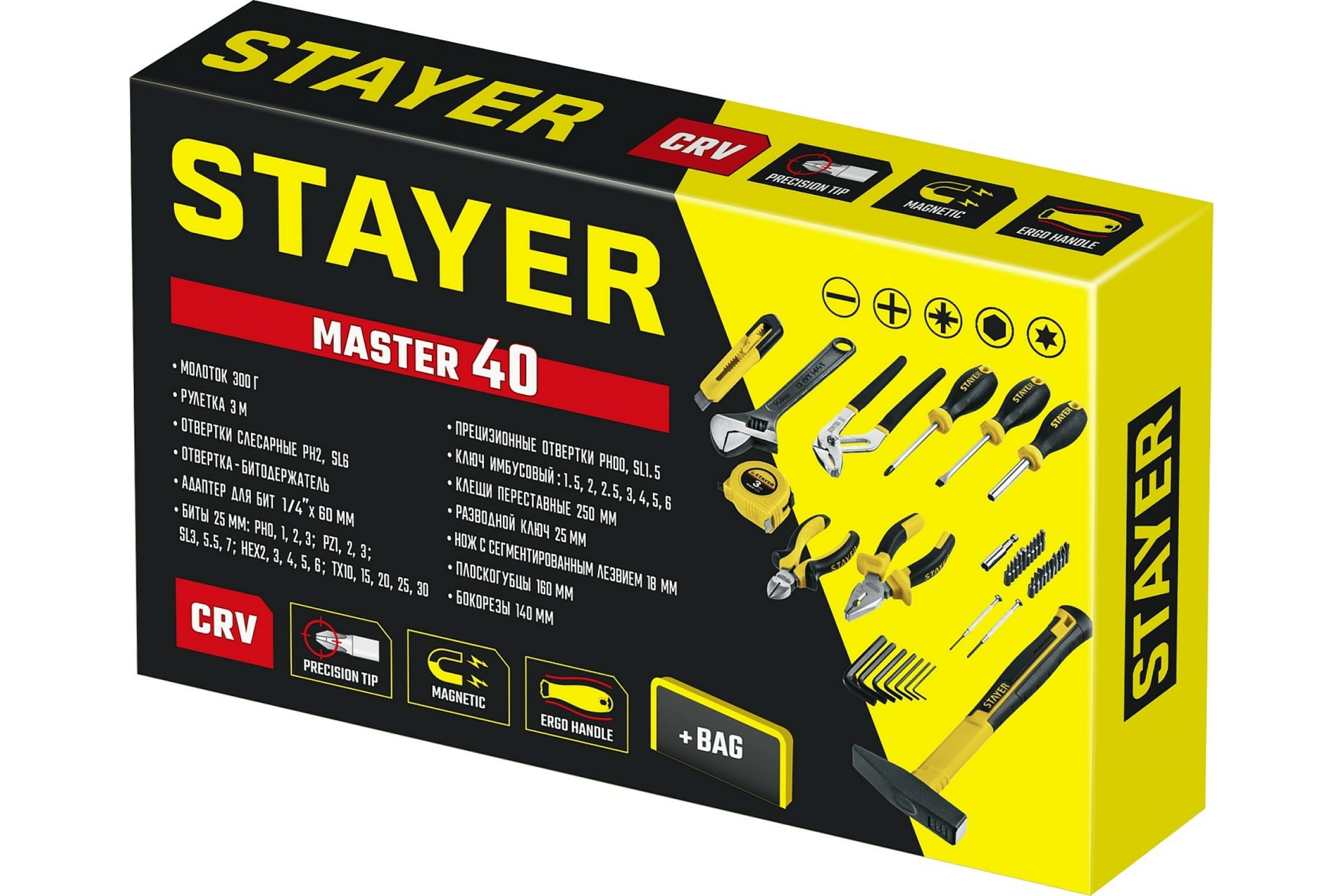 Фото STAYER Master-40 универсальный набор инструмента для дома 40 предм. {22052-H40} (1)