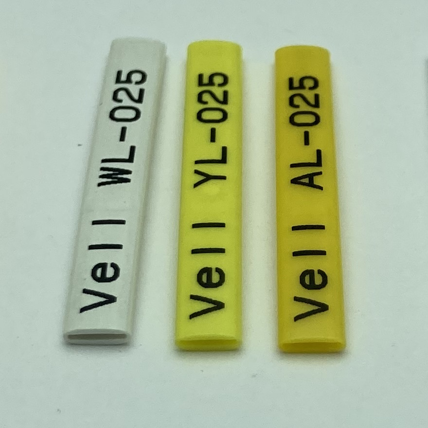Фото Профиль ПВХ овальный Vell YL-025 для маркировки проводов, Ø 2,5 мм, 200 метров, желтый, аналог Partex PO-03 (самозатухающий) {378008} (2)