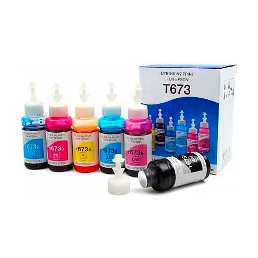 Фото Чернила NV PRINT T673 для принтеров Epson, набор 6 цветов по 100 мл совместимые {D7346}